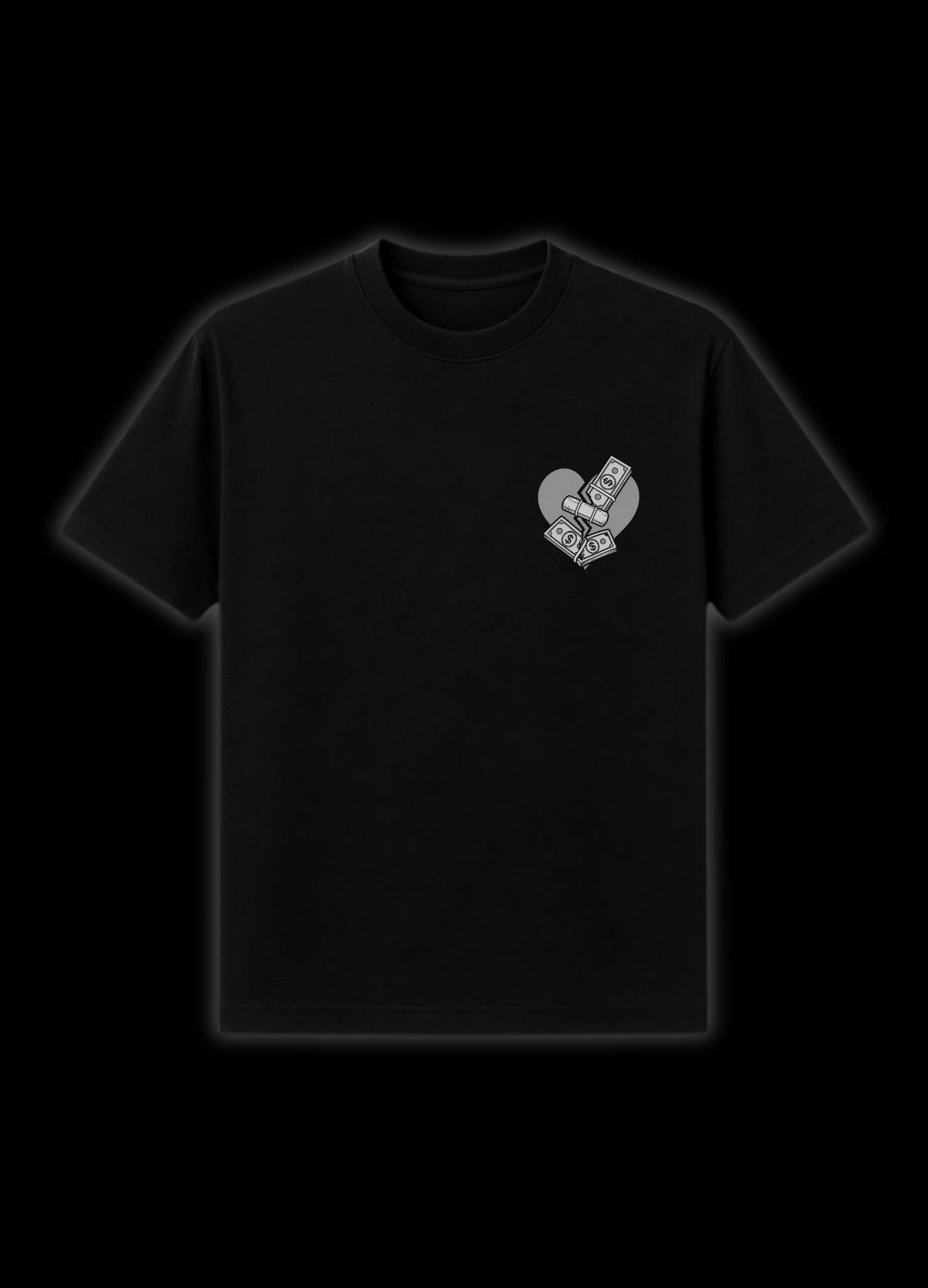 T-SHIRT LOVE IS MONEY - NOIR & GRIS