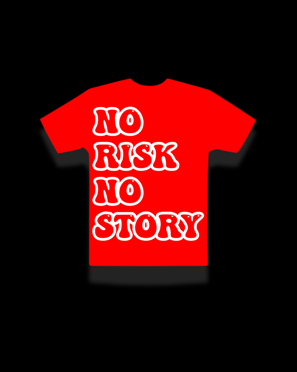 T-shirt No Risk No Story - Rouge & Blanc