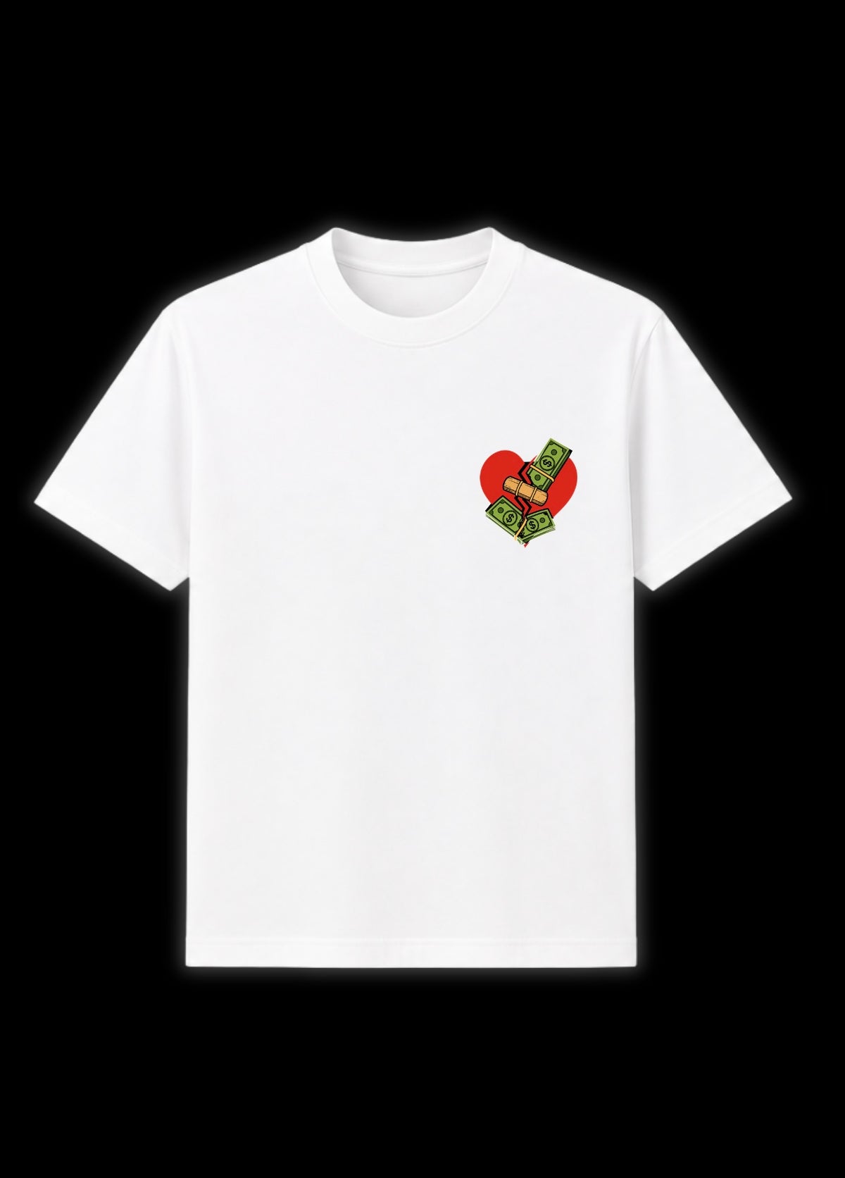 T-SHIRT LOVE IS MONEY - BLANC