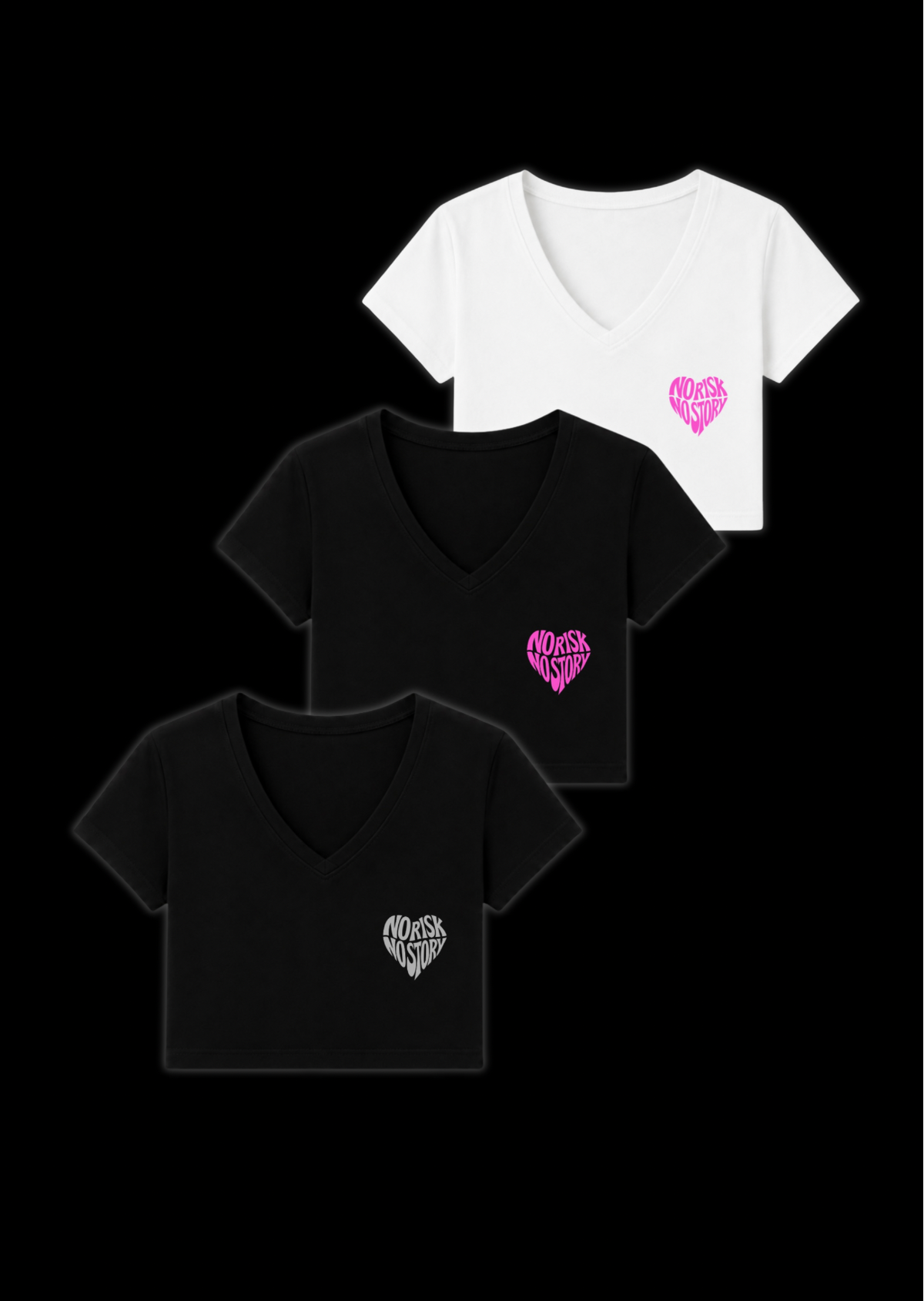 PACK CROP TOP NRNS - NOIR,BLANC & GRIS