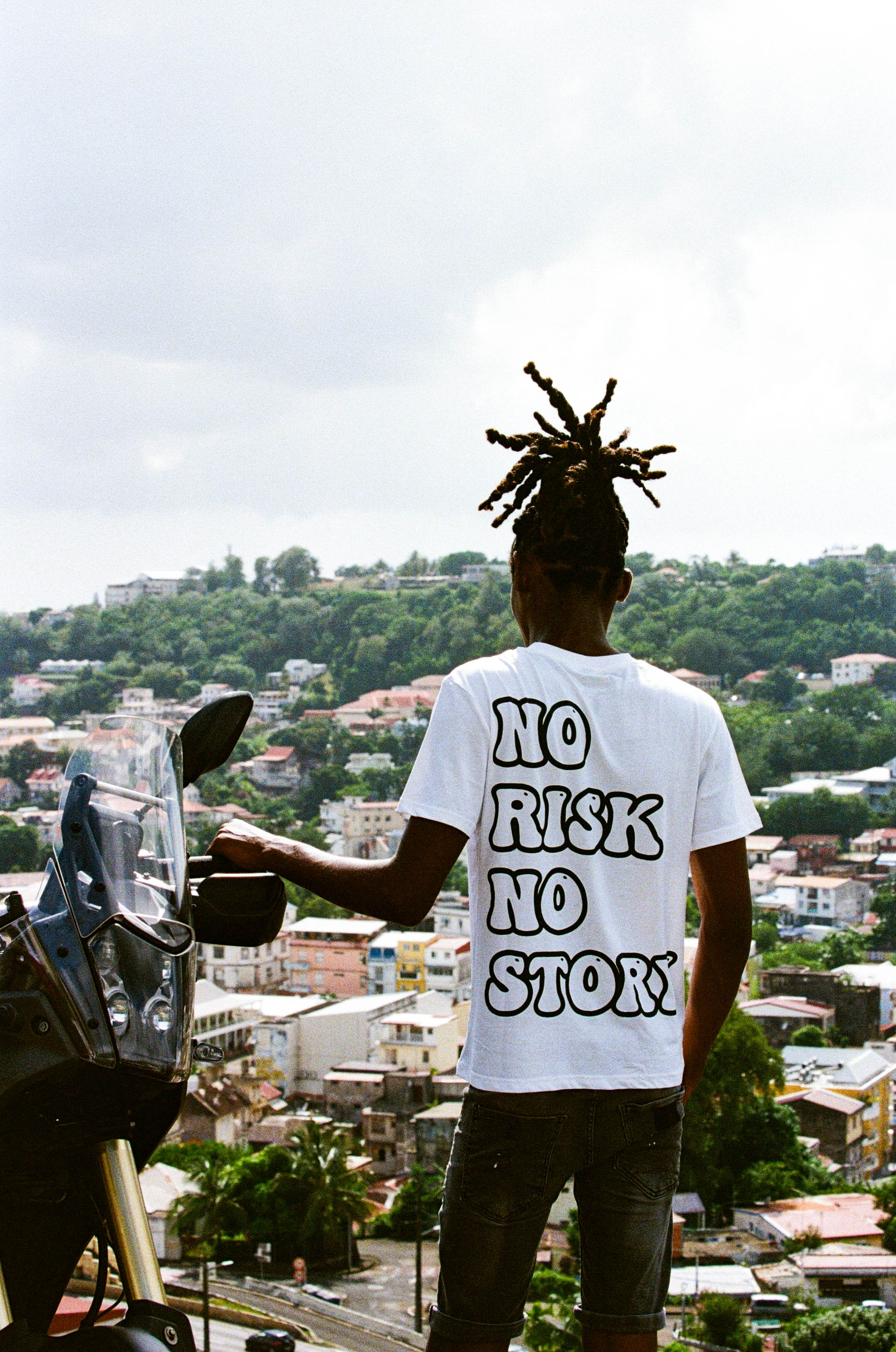 T-Shirt NO RISK NO STORY - Blanc