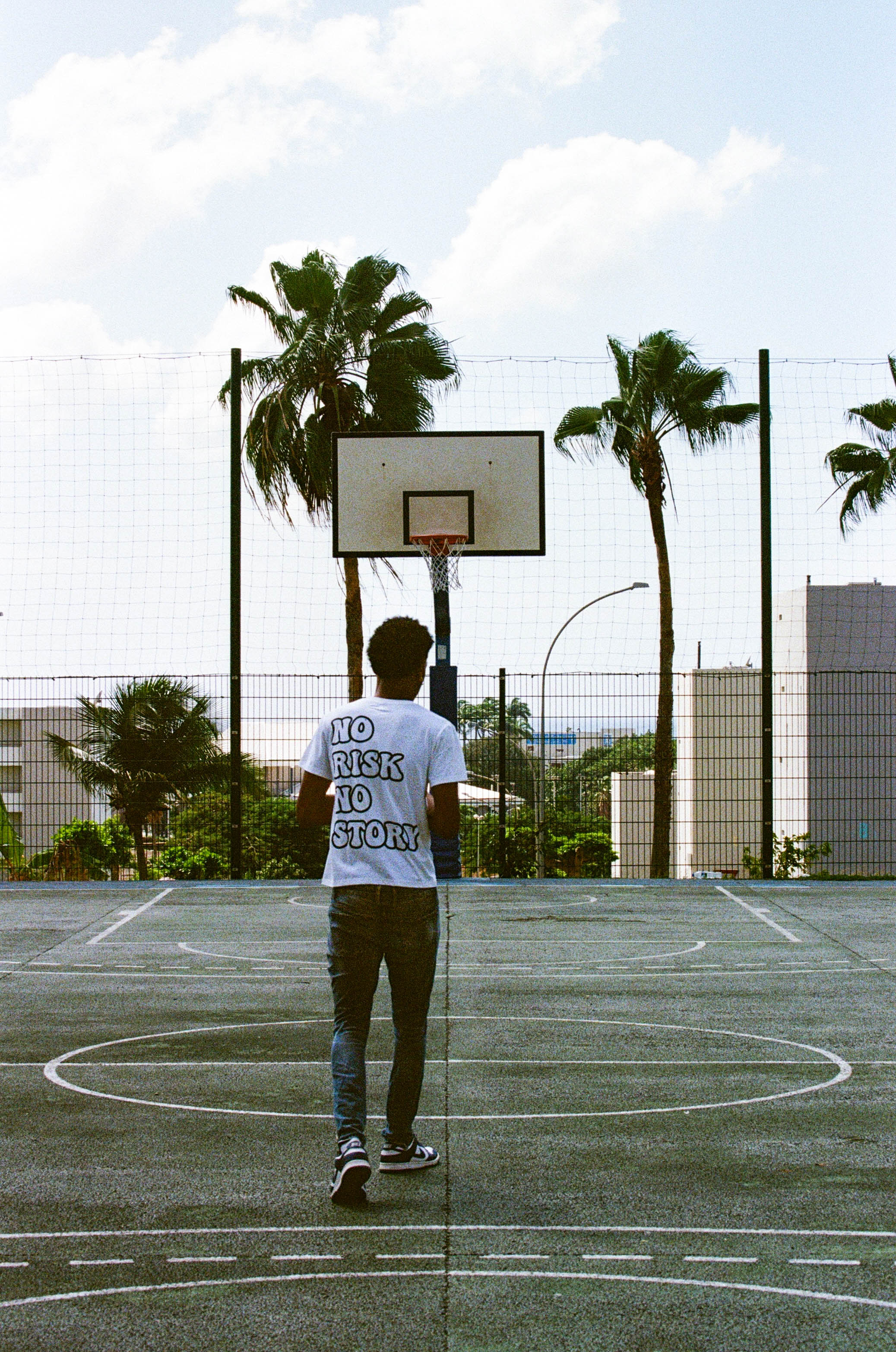 T-Shirt NO RISK NO STORY - Blanc