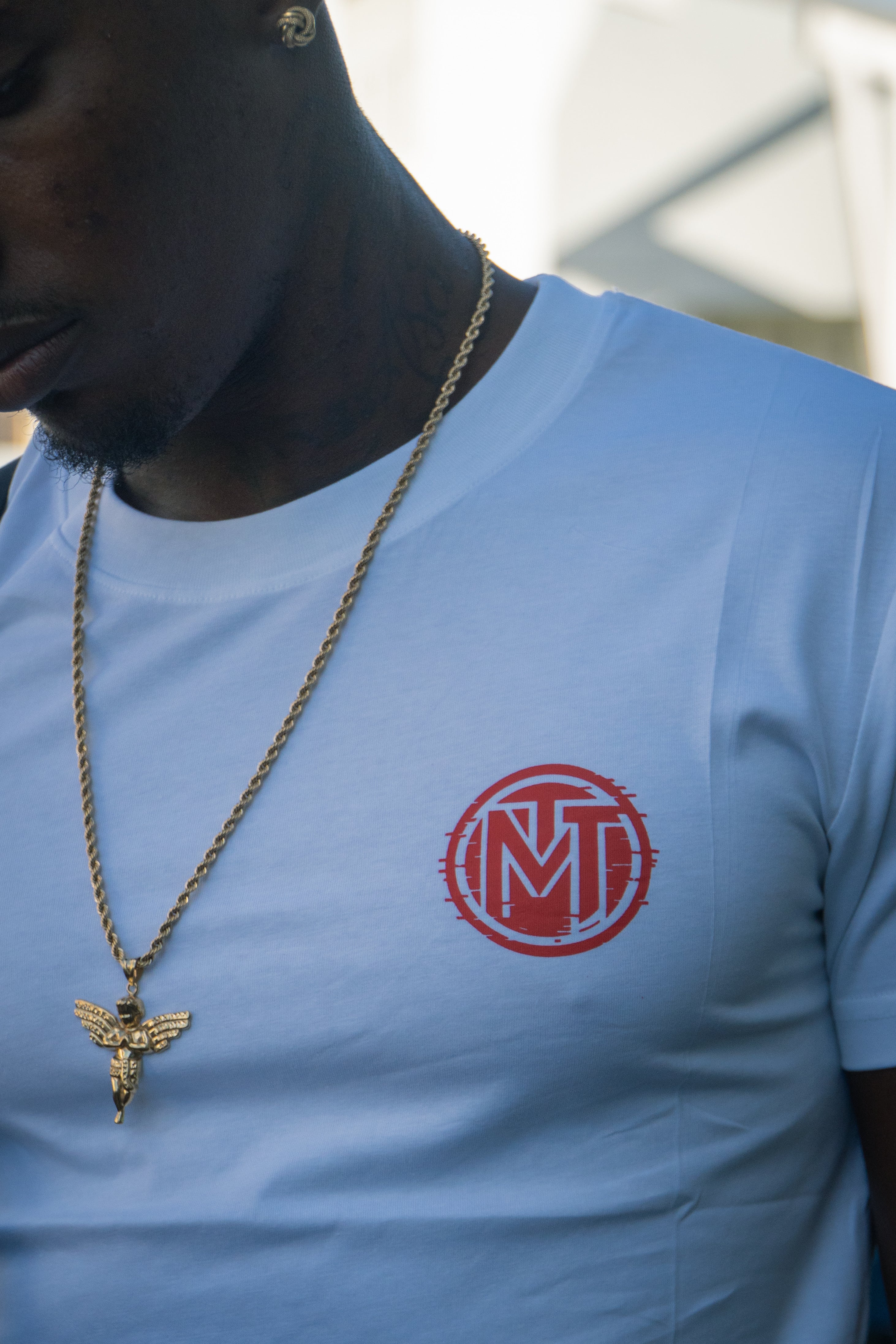 T-shirt No Risk No Story - Blanc & Rouge