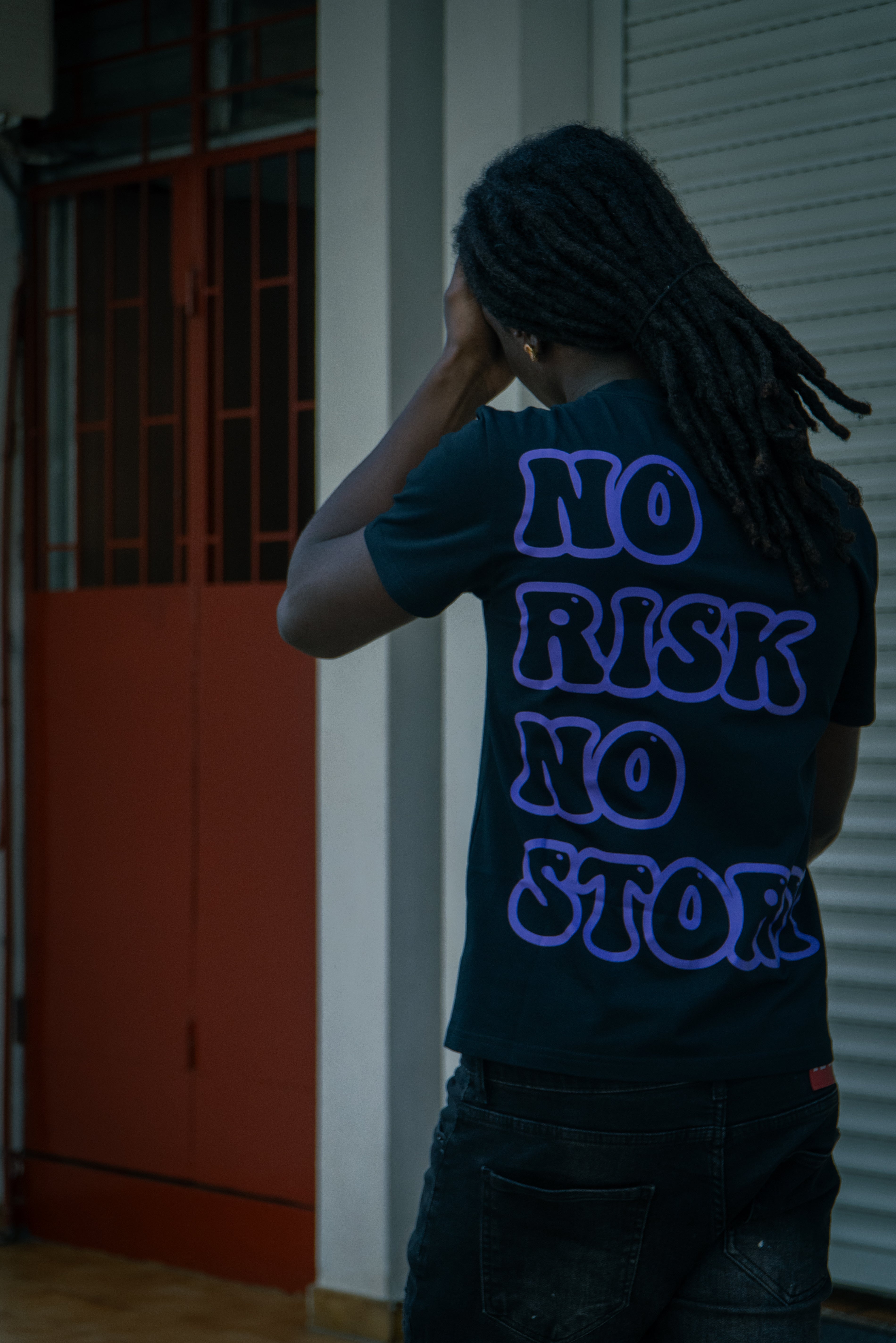 T-shirt No Risk No Story - Violet
